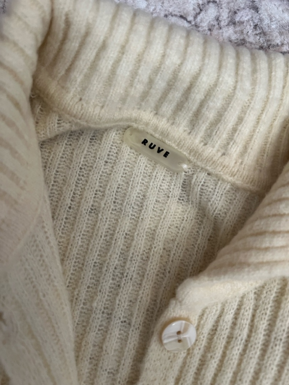 RUVE Cream Ribbed Knit Jumpsuit - Picture 2 of 3
